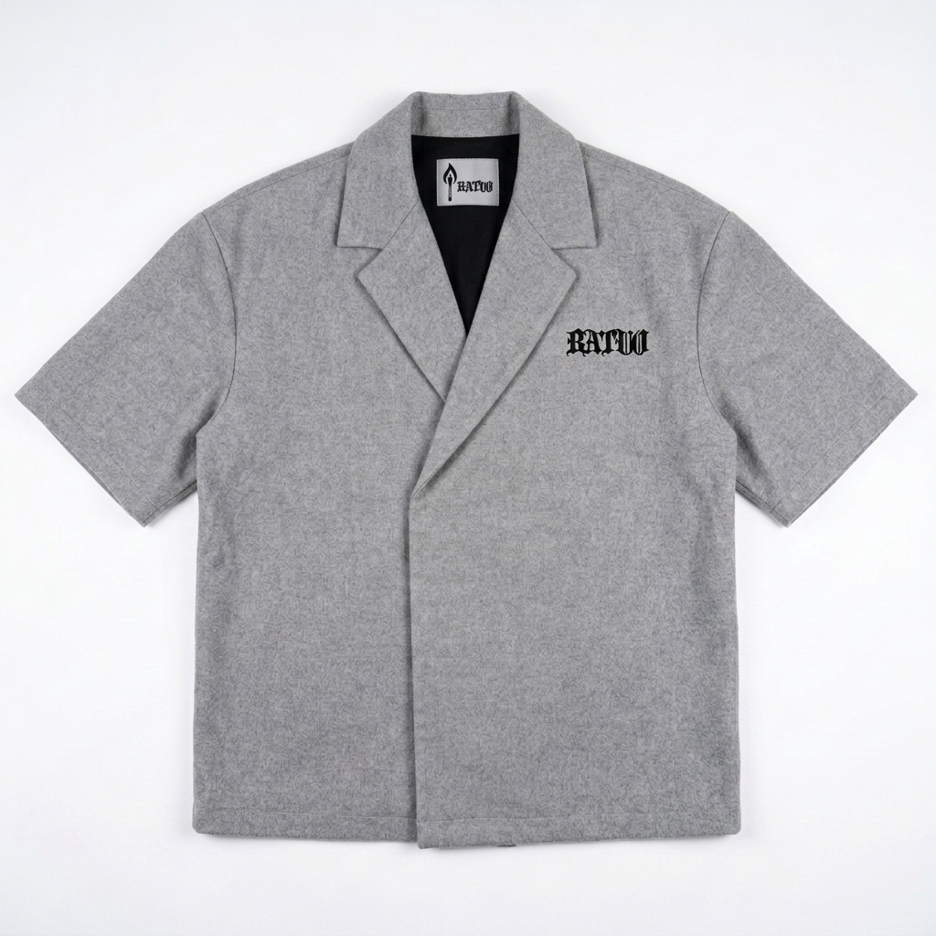 The Anchor Shirt - Grey Peaked Lapel